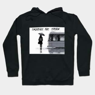 Embrace The Storm Girl Bus Stop Hoodie